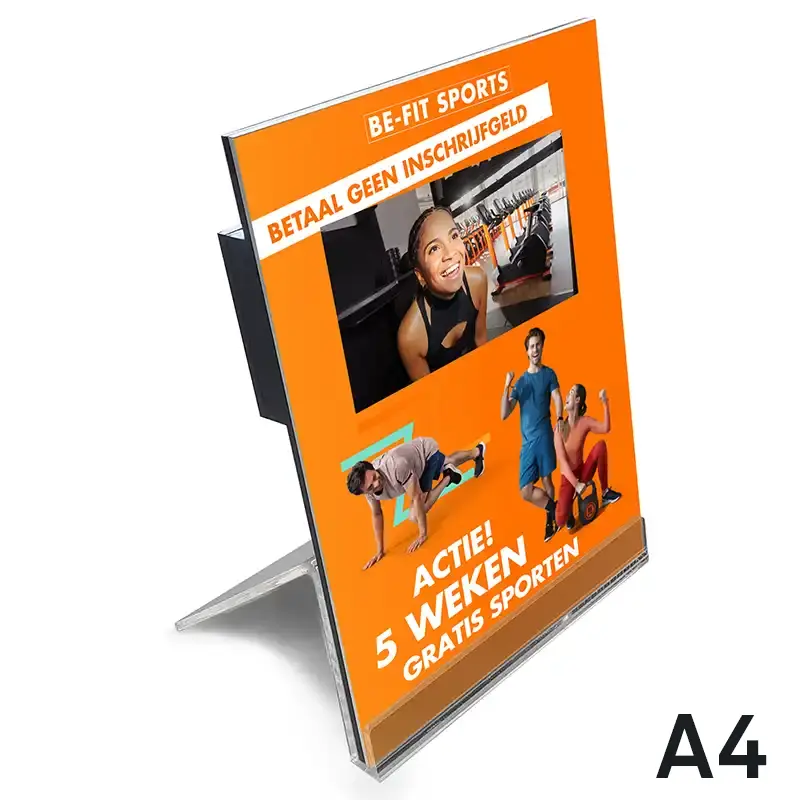 PST-POS-Advertentie-Display-A4-7inch-front-BeFitSports-adv-en-video